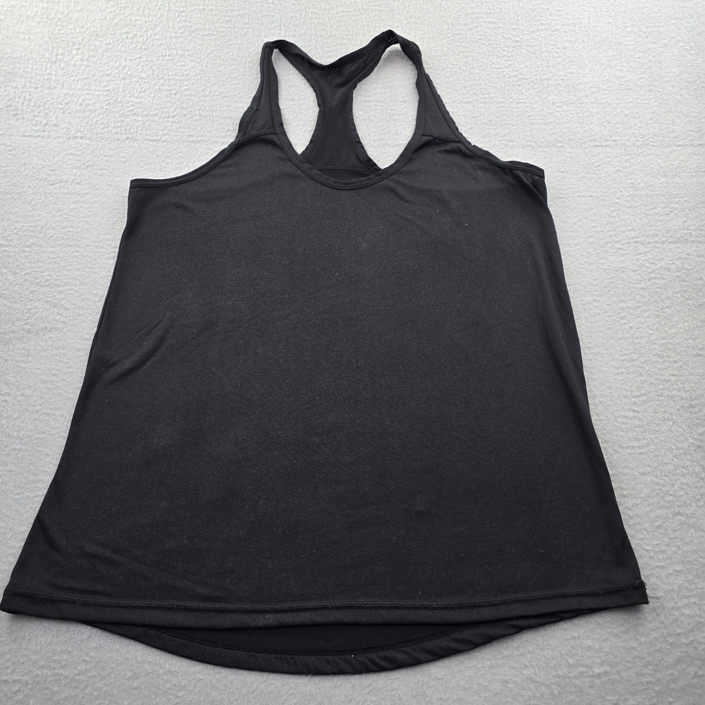Xersion Racerback Tank Top Womens M Black Stretchy Mesh Panel Athletic Workout